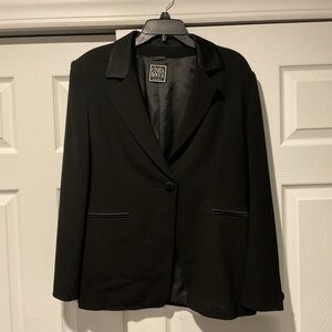 Cinzia Rocca Vintage Black Wool Single Button Dress Blazer Suit Jacket US sz 12